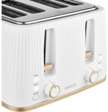 Sencor Тостер Sencor 1860Вт, підігрів, розморожування, 4 слоти, пластик, білий