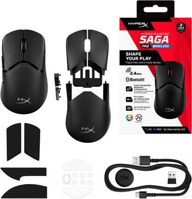 HyperX Мишь Pulsefire SAGA PRO, RGB, USB-A/WL/BT, черный A2PB2AA фото