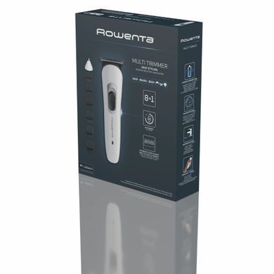 Rowenta Триммер Trim&Style для бороды, усов и головы, сеть+акум., насадок-7, сталь, белый TN8934E0 фото