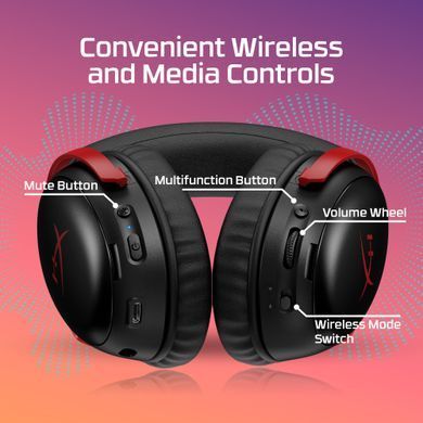 HyperX Гарнітура ігрова Cloud III S, WL/USB-A/USB-C, чорно-червоний A59Z0AA фото