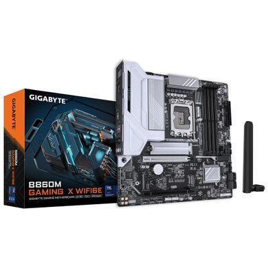 Gigabyte Материнская плата B860M GAMING X WIFI6E s1851 B860 4xDDR5 M.2 Wi-Fi BT HDMI DP Type-C mATX B860M_GAMING_X_WIFI6E фото