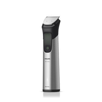 Philips Тример Philips Series 9000, для бороди, голови та тіла, насадок-15, OneBlade в компл., сталь, сірий MG9558/15 фото