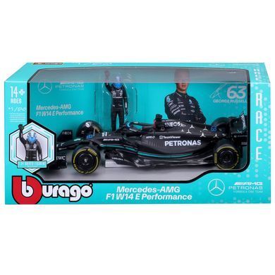 Автомодель з фігуркою - MERCEDES-AMG F1 W14 E PERFORMANCE (1:24) 18-28037 фото
