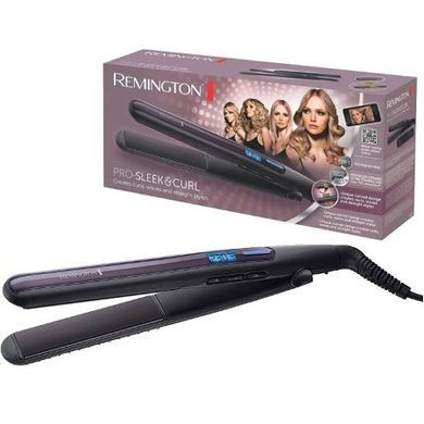 Remington Випрямляч Pro-Sleek & Curl, >300Вт, 150-230С, дисплей, кераміка, чорний S6505 фото