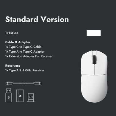 Lemokey Миша G1 USB-A/USB-C/WL/BT, 8K, білий G1-A2 фото