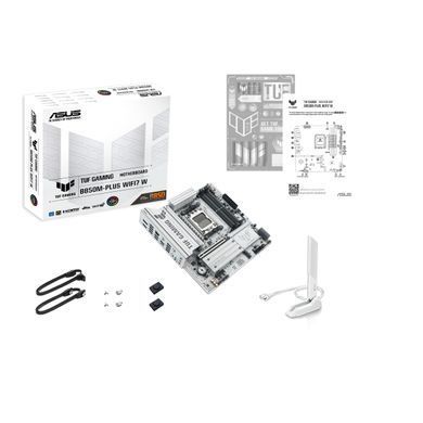 ASUS Материнcька плата TUF GAMING B850M-PLUS WIFI7 W sAM5 B850 4xDDR5 M.2 HDMI DP Wi-Fi BT mATX білий 90MB1MD0-M0EAY0 фото