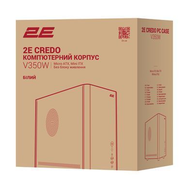 2E Корпус 2E Credo Metal V350W без БЖ, 1xUSB3.0, 1х USB 2.0, 1xUSB Type-C, 3x120мм ARGB, VGA 350мм, LCS ready, контролер з пультом, mATX, білий 2E-V350W фото