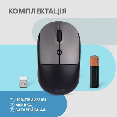 Миша 2E MF218 Silent WL BT Black/Gray 2E-MF218WBG фото