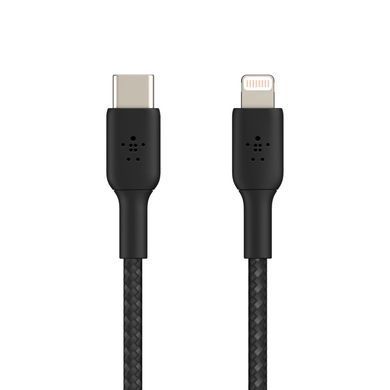 Belkin Кабель USB-C > Lightning заряджання/синхронізації 1м, 30Вт, Type-C, плетений, чорний CAA004BT1MBK фото