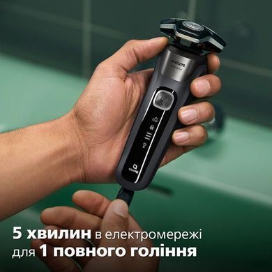 Philips Бритва електр. Series 5000 роторная, 9Вт, бритв.головок-3, Li-Ion, сух.+влажн., триммер, чехол, серый S5887/30 фото