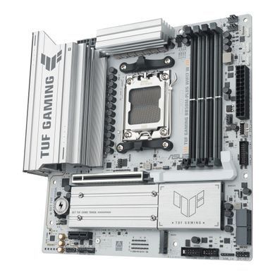 ASUS Материнcька плата TUF GAMING B850M-PLUS WIFI7 W sAM5 B850 4xDDR5 M.2 HDMI DP Wi-Fi BT mATX білий 90MB1MD0-M0EAY0 фото