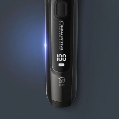 Rowenta Тример Forever Sharp Ultimate, для бороди, вусів, акум., насадок-10, 120 хв. використання, дисплей, сталь, чорний TN6201F4 фото