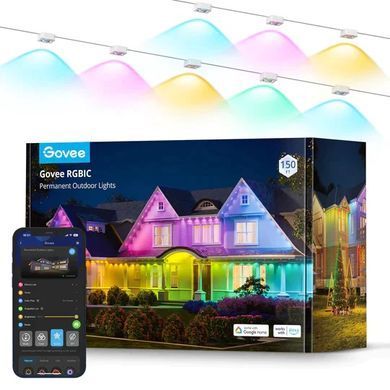 Govee Гірлянда Smart LED H705A Permanent Outdoor Lights, RGBIC, IP67, 30м, кабель прозорий H705A3D1 фото