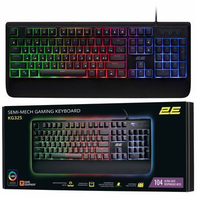 2E Gaming Клавіатура ігрова KG325 LED USB Black Ukr 2E-KG325UB фото