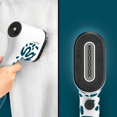 Tefal Відпарювач компактний Pure Pop Home & Travel, 1300Вт, 70мл, постійна пара - 20гр, біло-синій DT2040E1 фото