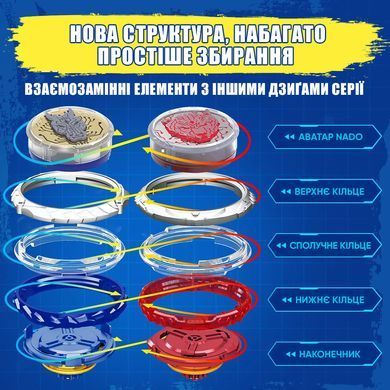 Infinity Nado Дзиґа VI серія Advanced Pack Fury Wave Dragon Лютий Дракон EU654131 фото