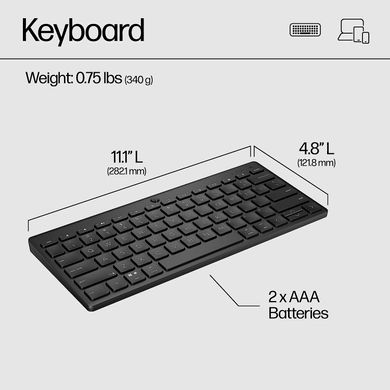 Клавіатура HP 350 Compact Multi-Device BT UKR black 692S8AA фото