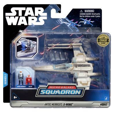Star Wars Ігрова колекційна фігурка Medium Vehicle Транспорт та фігурка X-Wing (Blue 1) + Antoc Merric & R2-R9 12.5см SWJ0025 фото