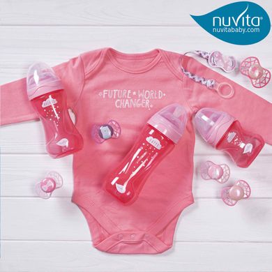 Детская бутылочка Nuvita 6052 Mimic Cool 330мл 4+ Антиколиковая розовая NV6052PINK фото