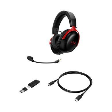 HyperX Гарнітура ігрова Cloud III S, WL/USB-A/USB-C, чорно-червоний A59Z0AA фото