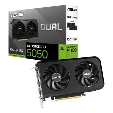 ASUS Відеокарта GeForce RTX 5050 8 GB GDDR6 OC DUAL-RTX5050-O8G 90YV0N72-M0NA00 фото