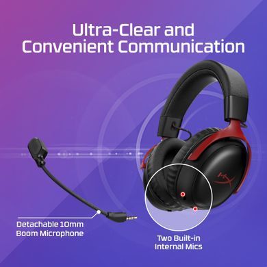 HyperX Гарнітура ігрова Cloud III S, WL/USB-A/USB-C, чорно-червоний A59Z0AA фото