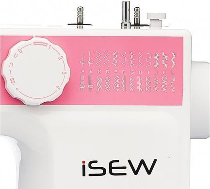 Janome Швейная машина iSEW C25, электромех., 62Вт, 25 шв.оп., петля полуавтомат, белый + розовый ISEW-C25 фото