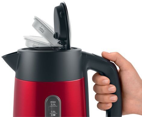 Bosch Електрочайник 1.7л, метал, червоний TWK4P434 фото
