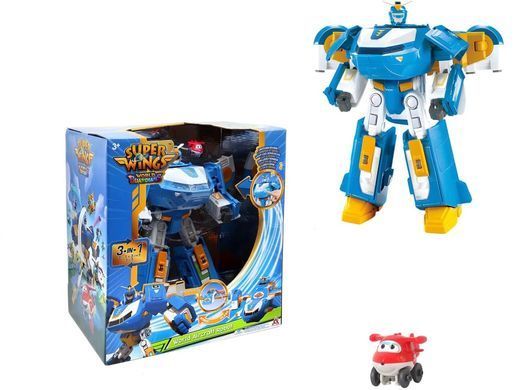 Super Wings Игровой набор Transforming Aircraft Воздушная База Робот, свет, звук EU760888 фото