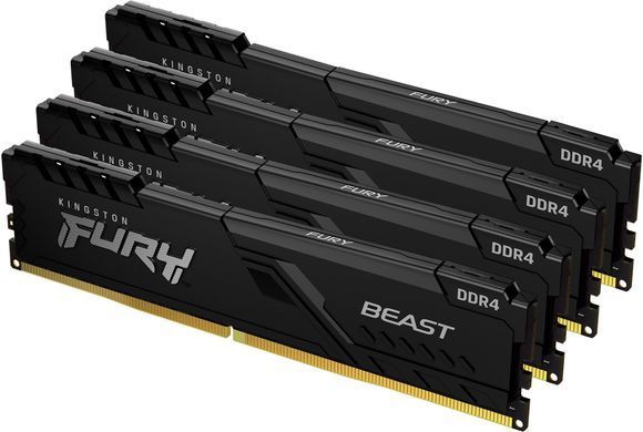 Kingston Память ПК Kingston DDR4 32GB KIT (8GBx4) 3200 FURY Beast KF432C16BBK4/32 фото