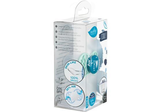 Nuvita Пустушка Air55 Cool 0міс+, ортодонтична, з ковпачком, BOY блакитний NV7064NG фото