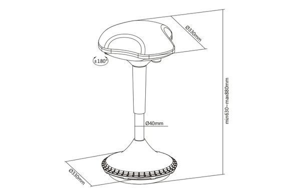 Digitus Стілець DIGITUS Ergonomic Standing Chair DA-90422 фото