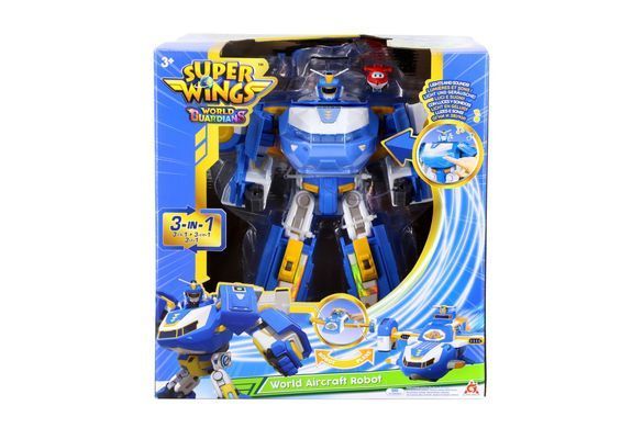 Super Wings Игровой набор Transforming Aircraft Воздушная База Робот, свет, звук EU760888 фото