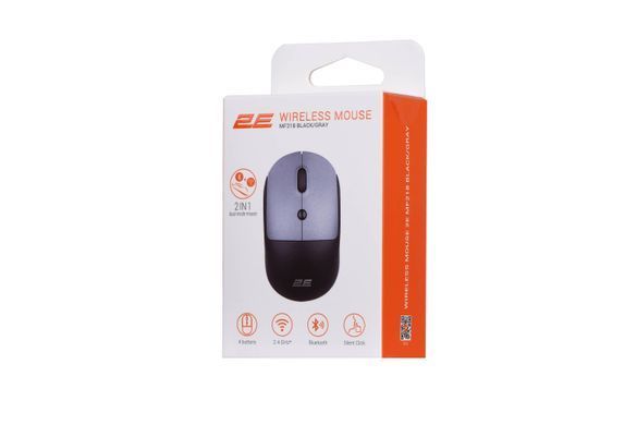 Миша 2E MF218 Silent WL BT Black/Gray 2E-MF218WBG фото