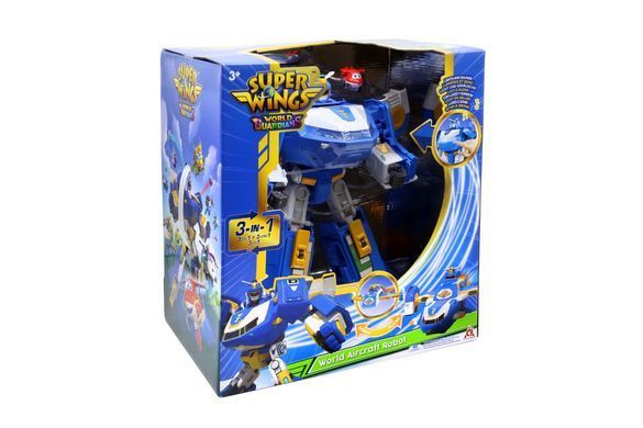Super Wings Игровой набор Transforming Aircraft Воздушная База Робот, свет, звук EU760888 фото