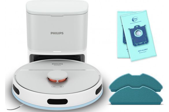 Philips Робот-пилосос Series 2000, h=40.3см, вологе прибирання, конт пил -0.25л, автон. робота до 130хв, НЕРА 11, білий XU2100/20 фото