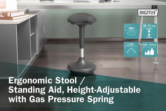 Digitus Стілець DIGITUS Ergonomic Standing Chair DA-90422 фото