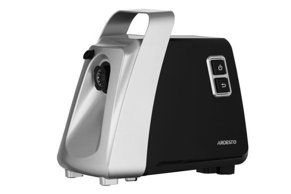 ARDESTO М'ясорубка, 2100Вт, 2кг/хв, 3 решітки, насадка для ковбас, кеббе, томатів, 3 терки, бургер-прес, пластик, чорно-срібний MGK-2100 фото