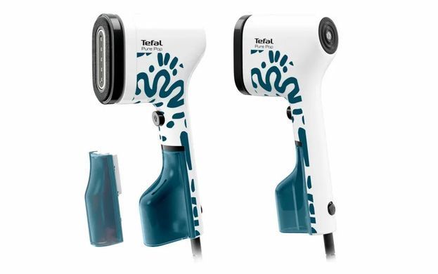 Tefal Відпарювач компактний Pure Pop Home & Travel, 1300Вт, 70мл, постійна пара - 20гр, біло-синій DT2040E1 фото