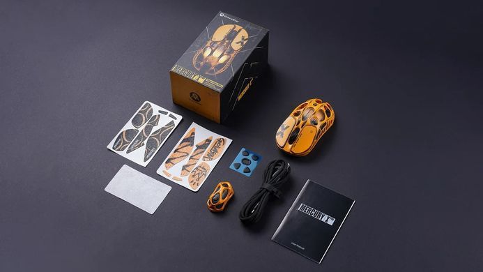 GravaStar Мышь Mercury X Pro, 8K, BT/WL/USB-A, RGB, Battle-Worn Yellow GS_X_PRO_YLW фото