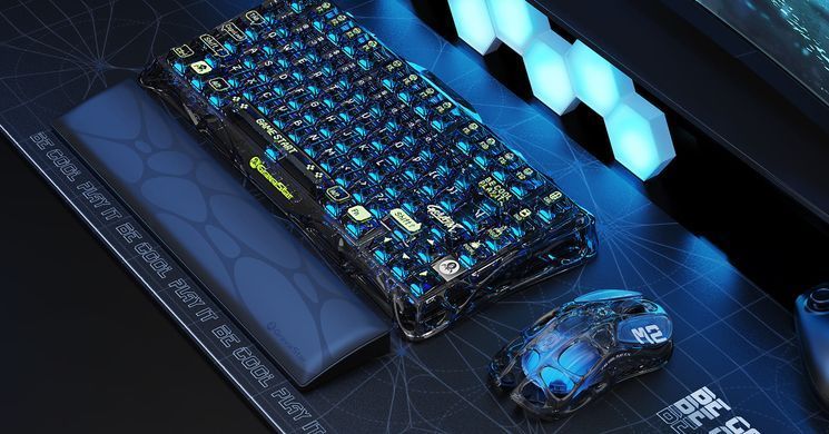 GravaStar Мышь Mercury M2, BT/WL/USB-A, RGB, чорно-прозорий GRAVASTARM2_XTAL_BLK фото