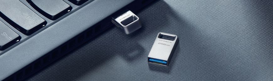 Накопичувач Kingston 256GB USB 3.2 Type-A Gen1 DT Micro R200MB/s Metal DTMC3G2/256GB фото