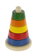 Nic Пірамідка дерев'яна різнобарвна NIC2311 - купити в інтернет-магазині Coolbaba Toys