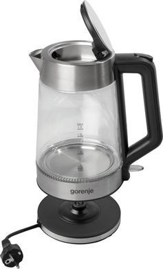 Gorenje Електрочайник 1.7л, 2,200 Вт, strix контроль, скло, білий K17GED фото