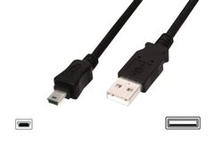 Кабель USB 2.0 (AM/miniB 5pin) DIGITUS 1.0м Black/Чорний, bulk AK-300108-010-S фото