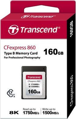 Transcend Карта пам'яті Transcend CFexpress 160GB Type B R1750/W1500MB/s TS160GCFE860 фото