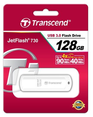 Накопичувач Transcend 128GB USB 3.1 Type-A JetFlash 730 White TS128GJF730 фото