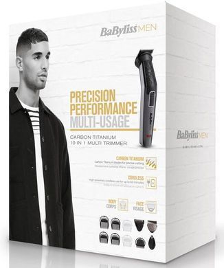 BaByliss Набор для стрижки волос, 10 насадок, cерый MT727E фото