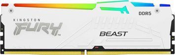 Kingston Пам'ять ПК Kingston DDR5 16GB 5200 FURY Beast RGB XMP Білий KF552C40BWA-16 фото