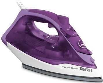Tefal Утюг Express Steam, 2400Вт, 270мл, паровой удар -165гр, постоянный пар - 35гр, керам. подошва, фиолетовый FV2836E0 фото